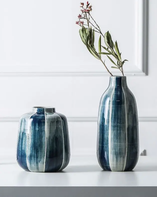 Indigo Blue Ceramic Vase