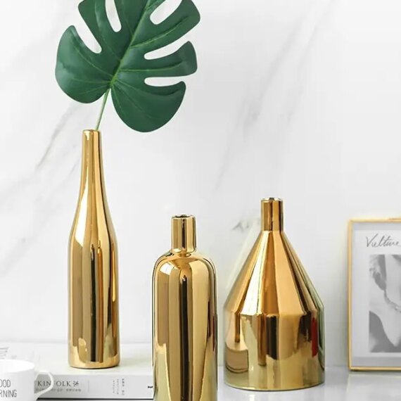Modern Gold Ceramic Vase